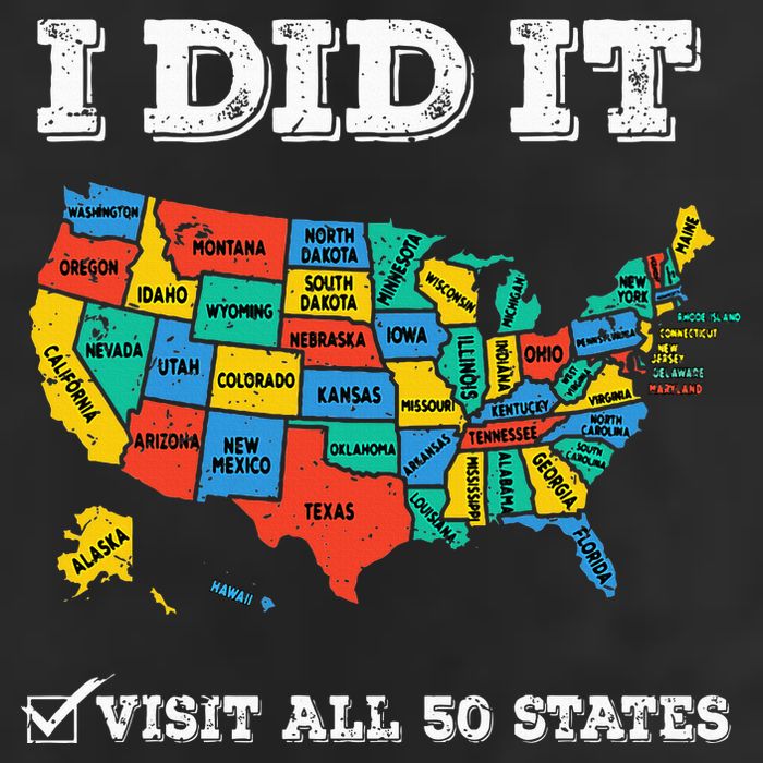 Visited All 50 States Usa Map For Travel Champion Lover 11oz C Handle Ceramic Mug