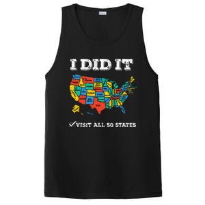 Visited All 50 States Usa Map For Travel Champion Lover PosiCharge Competitor Tank