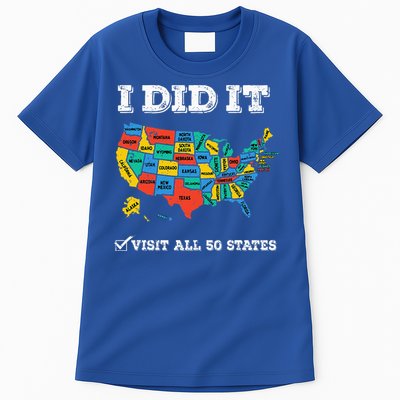 Visited All 50 States Usa Map For Travel Champion Lover Tall T-Shirt