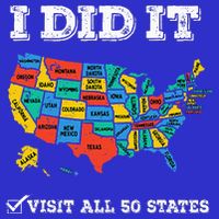 Visited All 50 States Usa Map For Travel Champion Lover Button