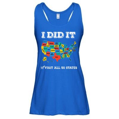 Visited All 50 States Usa Map For Travel Champion Lover Ladies Essential Flowy Tank