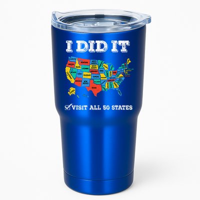 Visited All 50 States Usa Map For Travel Champion Lover Tumbler