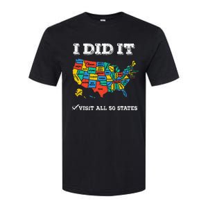 Visited All 50 States Usa Map For Travel Champion Lover Softstyle CVC T-Shirt