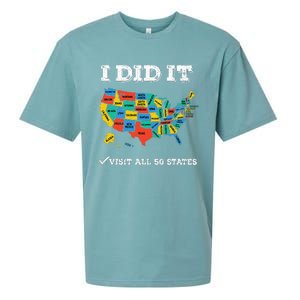 Visited All 50 States Usa Map For Travel Champion Lover Sueded Cloud Jersey T-Shirt