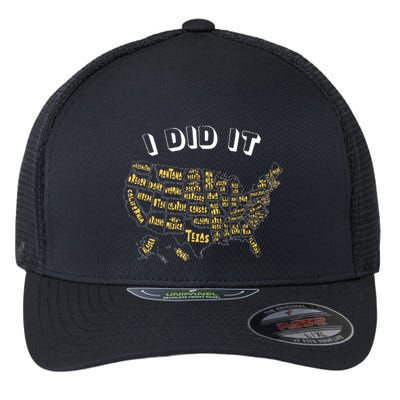 Visited All 50 Us States I Did It Souvenir Flexfit Unipanel Trucker Cap