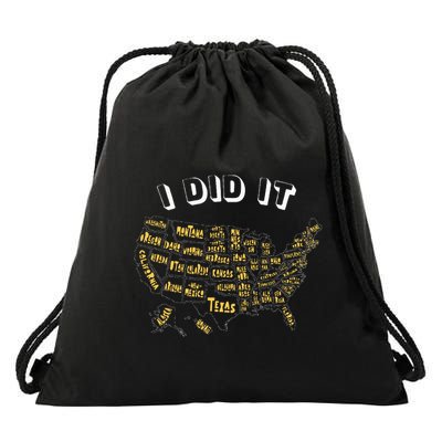 Visited All 50 Us States I Did It Souvenir Drawstring Bag