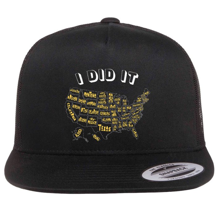 Visited All 50 Us States I Did It Souvenir Flatbill Hat