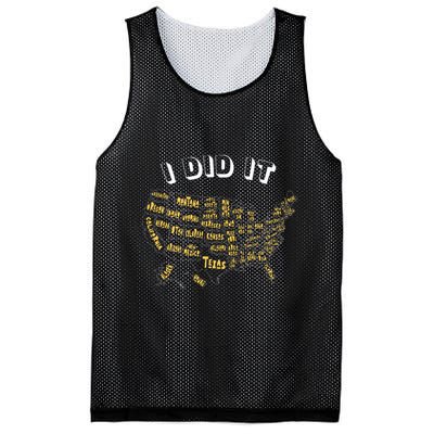 Visited All 50 Us States I Did It Souvenir Mesh Reversible Basketball Jersey Tank
