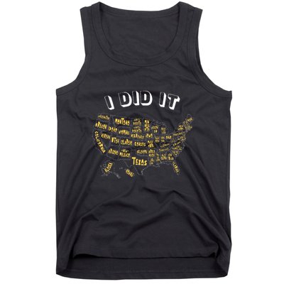 Visited All 50 Us States I Did It Souvenir Tank Top