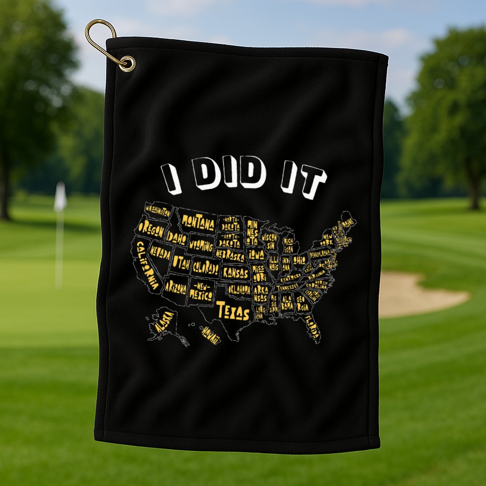 Visited All 50 Us States I Did It Souvenir Golf Towel