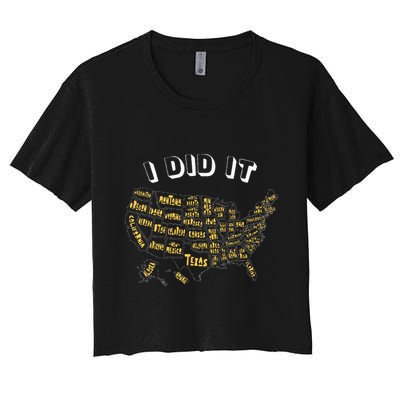 Visited All 50 Us States I Did It Souvenir Crop Top