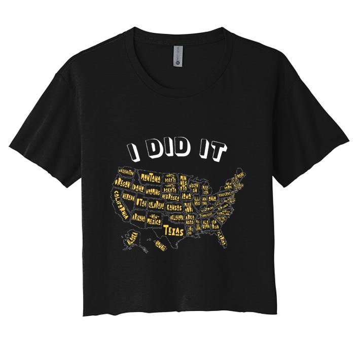 Visited All 50 Us States I Did It Souvenir Crop Top