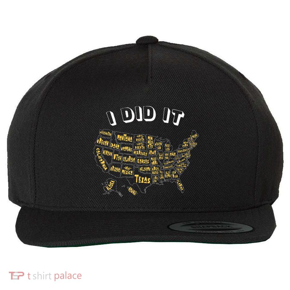 Visited All 50 Us States I Did It Souvenir Wool Snapback Cap