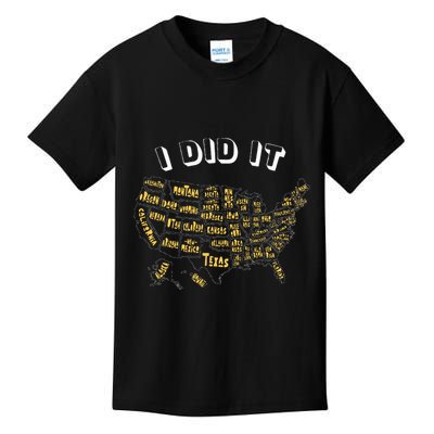 Visited All 50 Us States I Did It Souvenir Kids T-Shirt