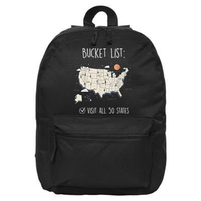 Visit All 50 States Usa Travel Map Mission Accomplished 16 in Basic Backpack