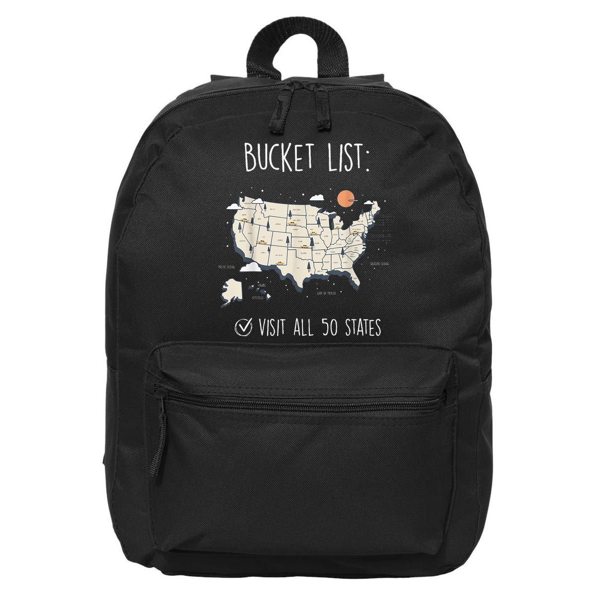 Visit All 50 States Usa Travel Map Mission Accomplished 16 in Basic Backpack