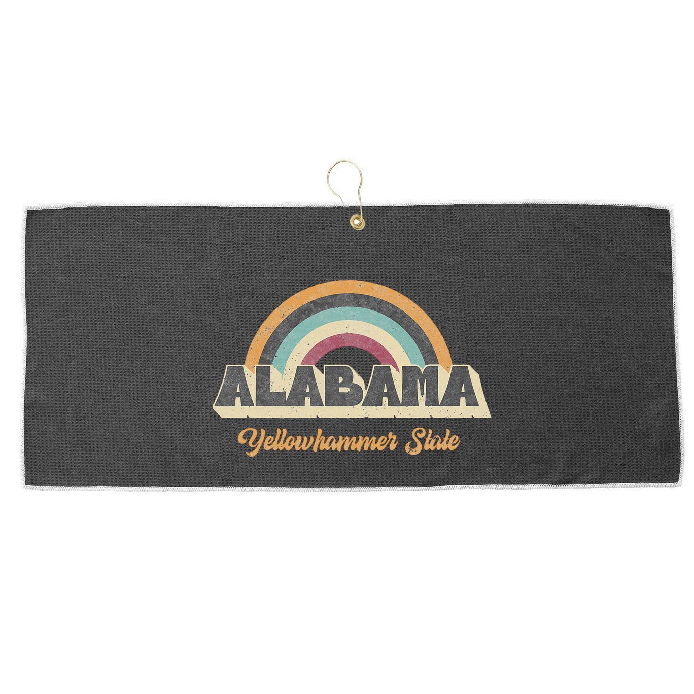 Vintage Alabama 70s 80s 90s Retro Lover Slogan Design Large Microfiber Waffle Golf Towel