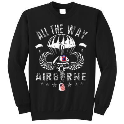 Vintage Army 82nd Airborne All The Way Skull Maroon Beret Sweatshirt