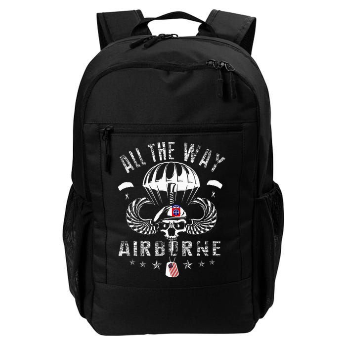 Vintage Army 82nd Airborne All The Way Skull Maroon Beret Backpack