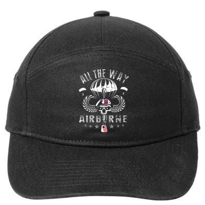 Vintage Army 82nd Airborne All The Way Skull Maroon Beret 7-Panel Snapback Hat