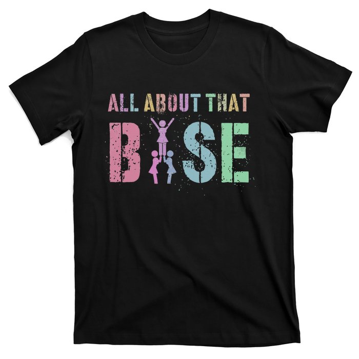 Vintage ALL ABOUT THAT BASE Cheerleading Purple Cheer Squad T-Shirt