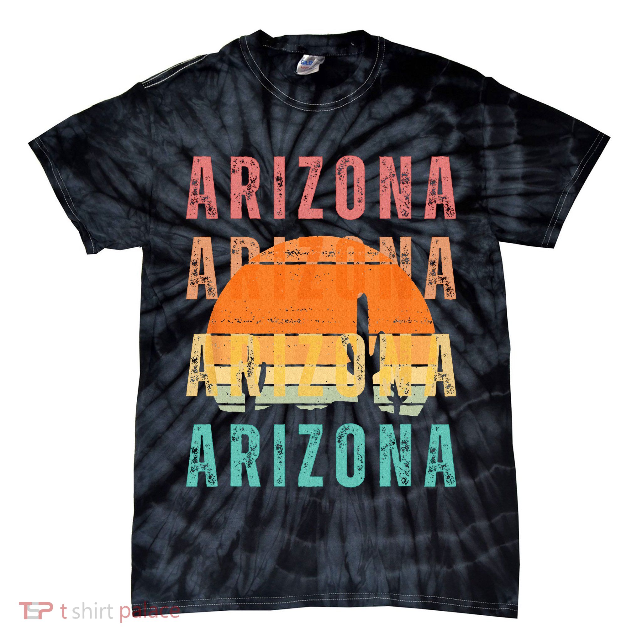 Vintage Arizona Arizona Arizona Arizona Sunset Tie-Dye T-Shirt