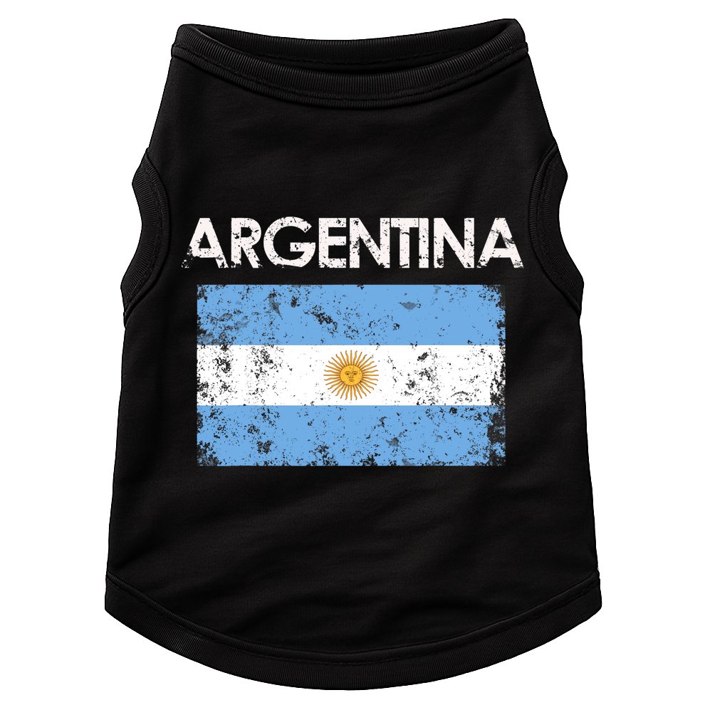 Vintage Argentina Argentinian Flag Pride Gift Doggie Tank