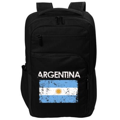 Vintage Argentina Argentinian Flag Pride Gift Impact Tech Backpack