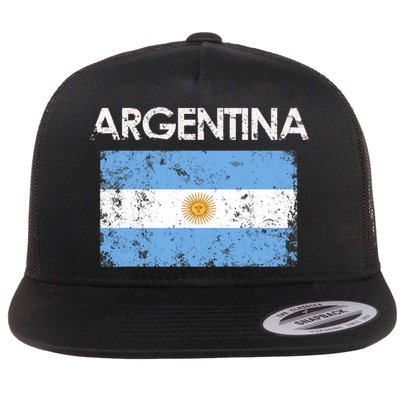 Vintage Argentina Argentinian Flag Pride Gift Flatbill Hat