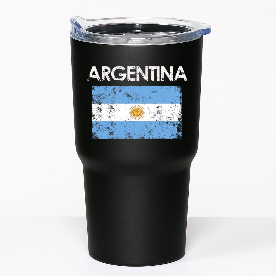 Vintage Argentina Argentinian Flag Pride Gift Tumbler