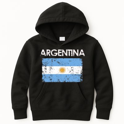 Vintage Argentina Argentinian Flag Pride Gift Kids Hoodie