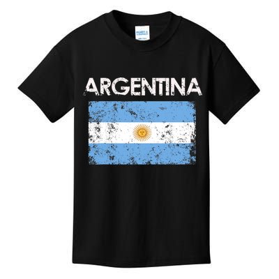Vintage Argentina Argentinian Flag Pride Gift Kids T-Shirt