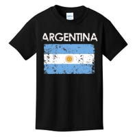 Vintage Argentina Argentinian Flag Pride Gift Kids T-Shirt