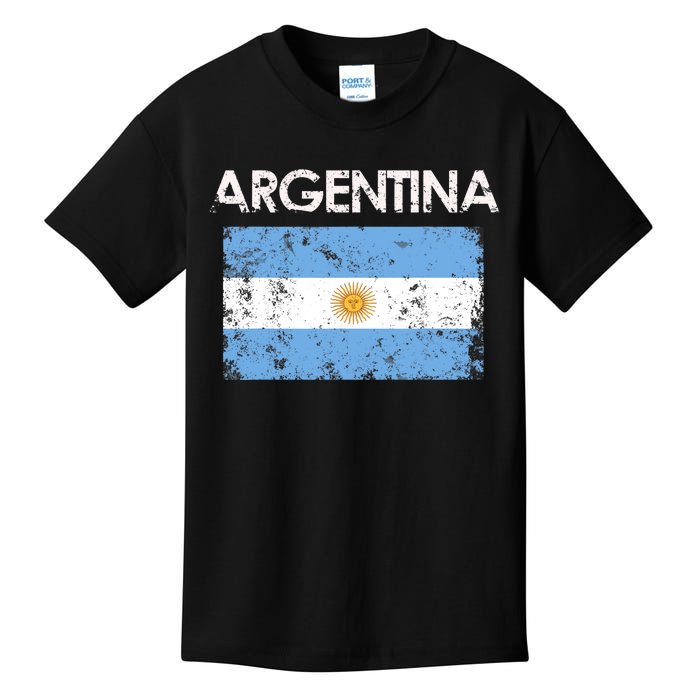 Vintage Argentina Argentinian Flag Pride Gift Kids T-Shirt