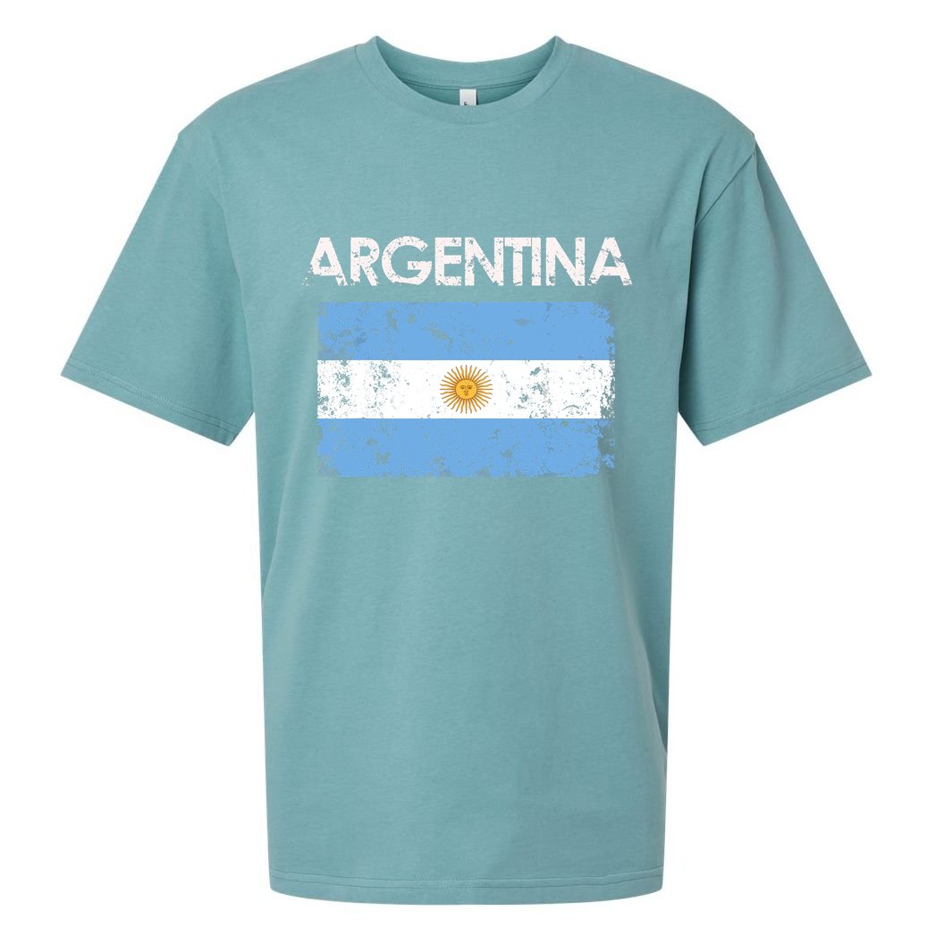 Vintage Argentina Argentinian Flag Pride Gift Sueded Cloud Jersey T-Shirt