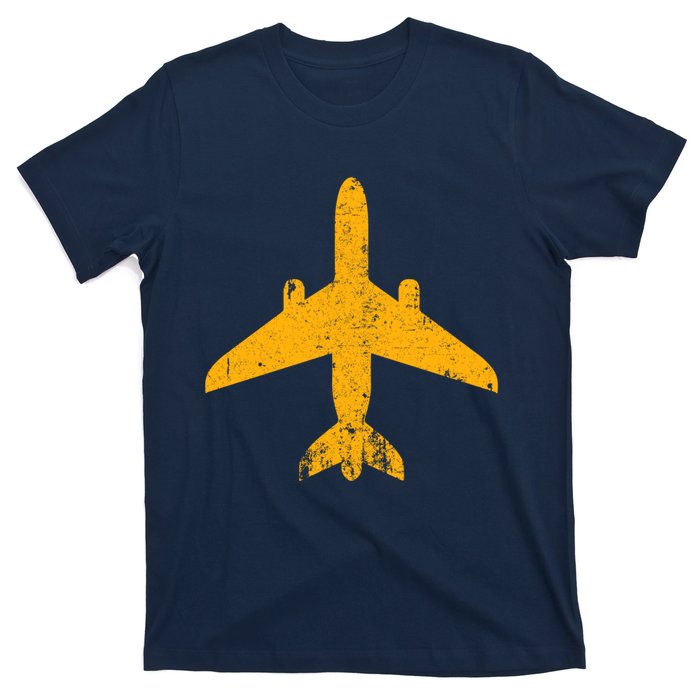 Vintage Aviation Airline Pilot Gifts Yellow Jet Airplane T-Shirt