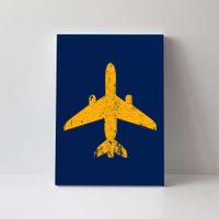 Vintage Aviation Airline Pilot Gifts Yellow Jet Airplane Canvas