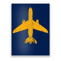 Vintage Aviation Airline Pilot Gifts Yellow Jet Airplane Poster