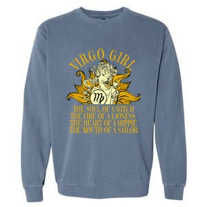 Virgo August And September Birthday Zodiac Cool Gift Garment-Dyed Sweatshirt