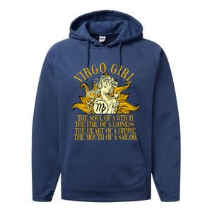 Virgo August And September Birthday Zodiac Cool Gift Performance Fleece Hoodie