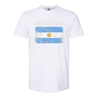 Vintage Argentina Argentinian Flag Pride Soccer player Softstyle® CVC T-Shirt