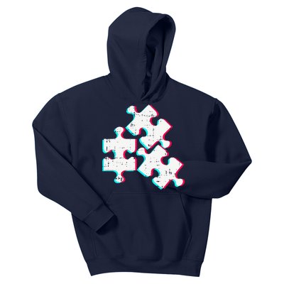 Vaporwave Autism Awareness Gifts For Adults Retro Puzzle Kids Hoodie