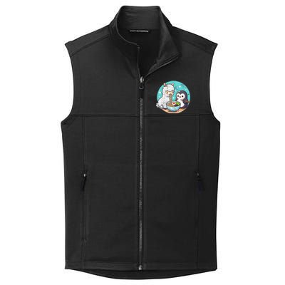 Vintage Alpaca And Penguin Sharing Ramen Collective Smooth Fleece Vest