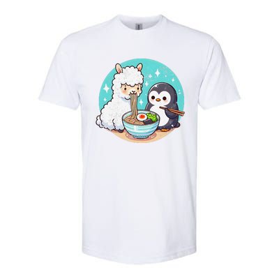 Vintage Alpaca And Penguin Sharing Ramen Softstyle® CVC T-Shirt