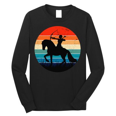 Vintage Arrow Archer Zodiac Sign Horoscope Sagittarius Long Sleeve Shirt