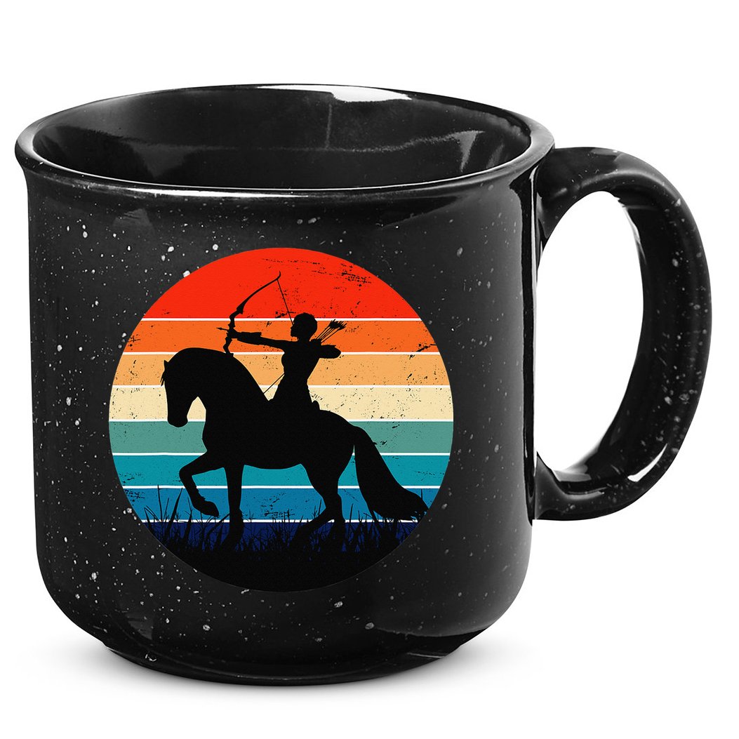 Vintage Arrow Archer Zodiac Sign Horoscope Sagittarius 15oz Campfire Ceramic Mug