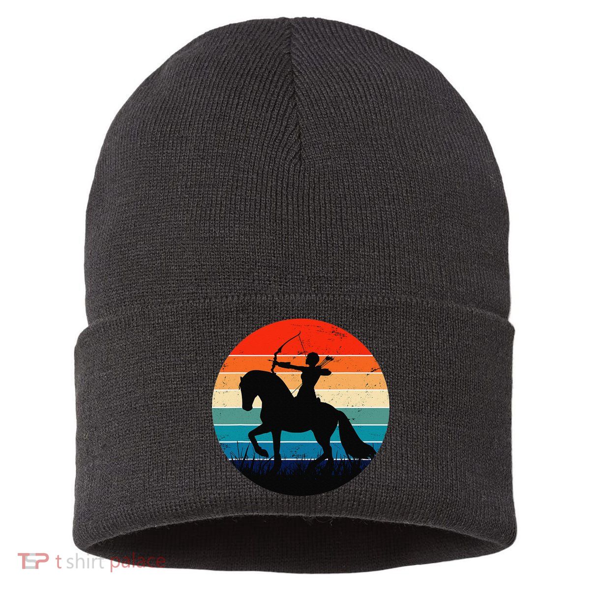 Vintage Arrow Archer Zodiac Sign Horoscope Sagittarius Sustainable Knit Beanie