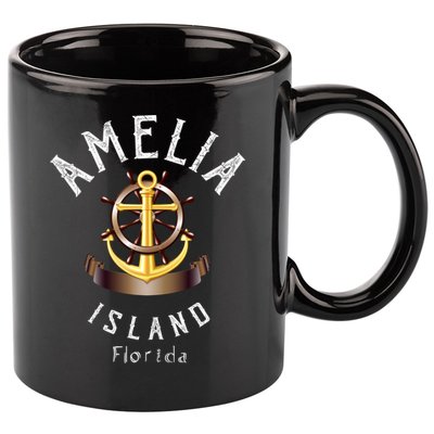 Vintage Athletic Amelia Island Florida 11oz C Handle Ceramic Mug