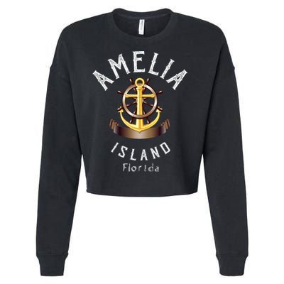 Vintage Athletic Amelia Island Florida Cropped Pullover Crew