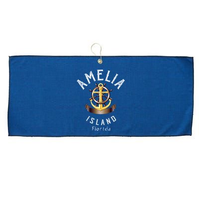 Vintage Athletic Amelia Island Florida Large Microfiber Waffle Golf Towel